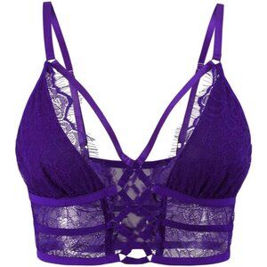 Women's Cropped Cami Bra Lace Bralette Supportless Sexy Lingerie